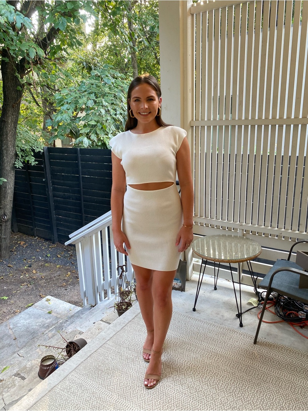 Aritzia Cut-Out Knit Mini Dress